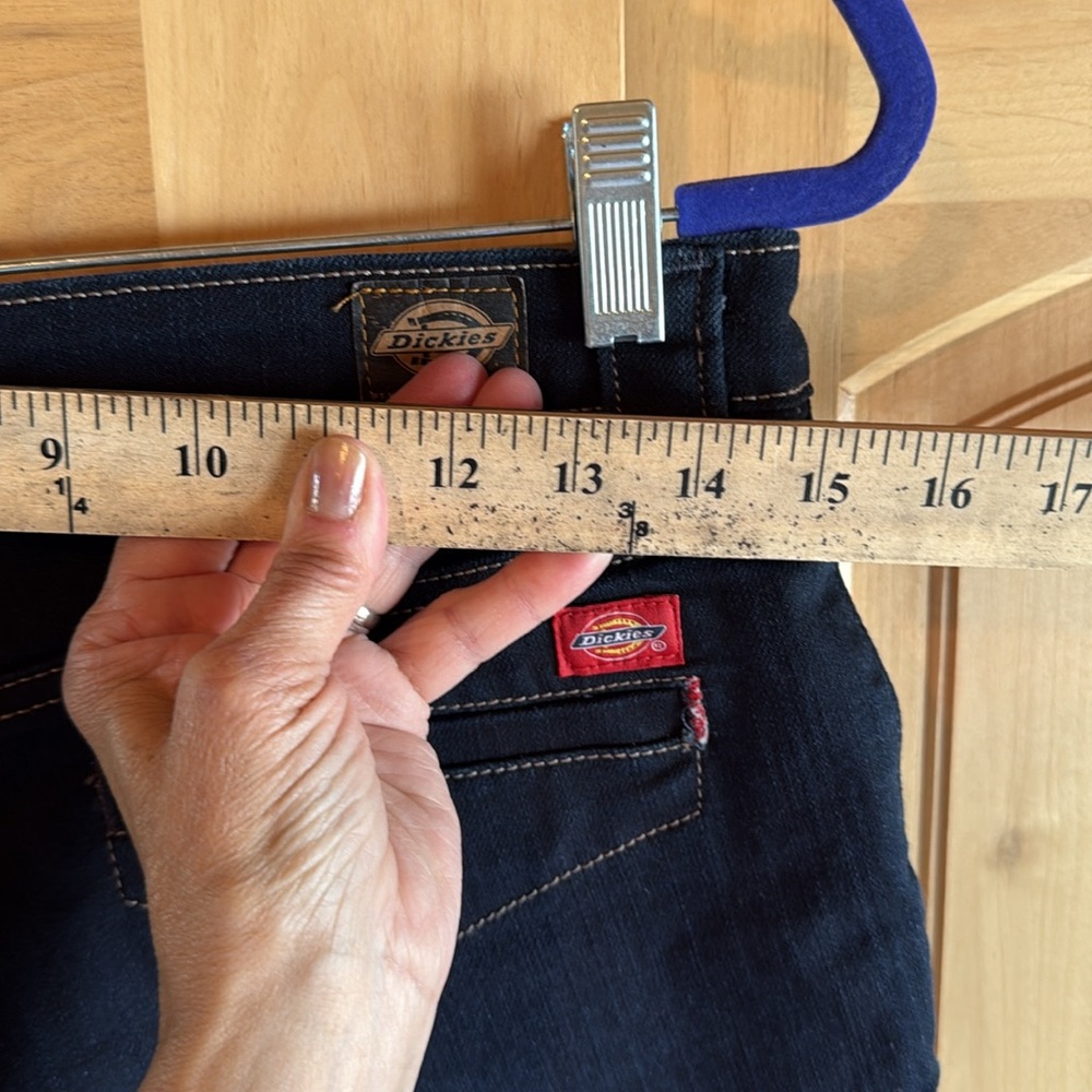 Dickies Women's Blue Denim  Shorts - Picture 6 of 9